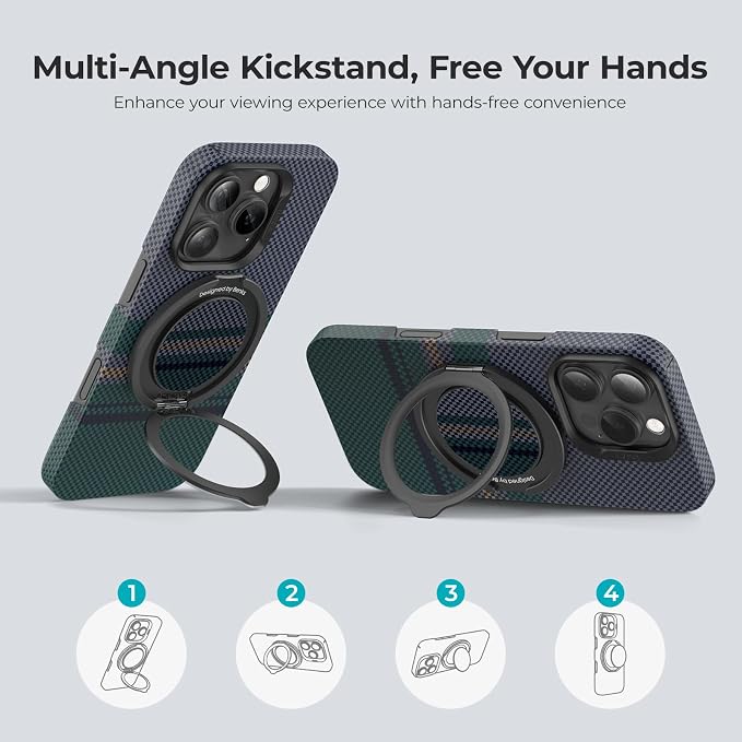 BENKS Magnetic Phone Grip Ring Holder Stand for Magsafe, 360° Rotation Adjustable Cell Phone Stand for iPhone 16/15/14/13/12 Series, Smartphone Accessories, Aurora
