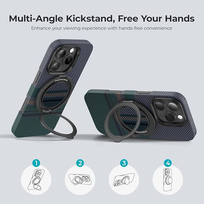 BENKS Magnetic Phone Grip Ring Holder Stand for Magsafe, 360° Rotation Adjustable Cell Phone Stand for iPhone 16/15/14/13/12 Series, Smartphone Accessories, Aurora