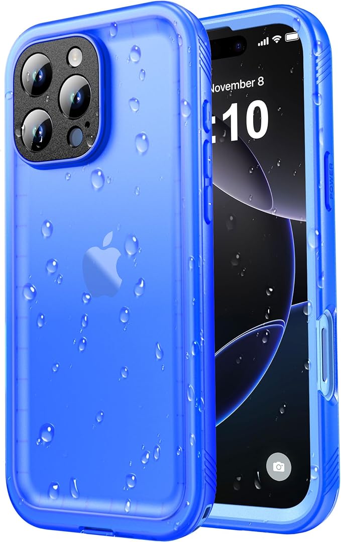 SPORTLINK for iPhone 16 Pro Max Case - IP68 Waterproof Military Protective Full Body Heavy Duty Shockproof 360 Sealed Dustproof with Camera Screen Protector Cover for i Phone 16 Pro Max 6.9" Blue