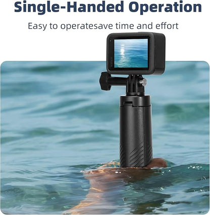 Floating Selfie Stick Hand Grip Tripod, Waterproof Extendable Selfie Monopod for GoPro Hero 13, 12, 11, 10, 9, 8, DJI OSMO Action 5 Pro 4 3、Insta360 Ace Pro 2 and Most Action Camera