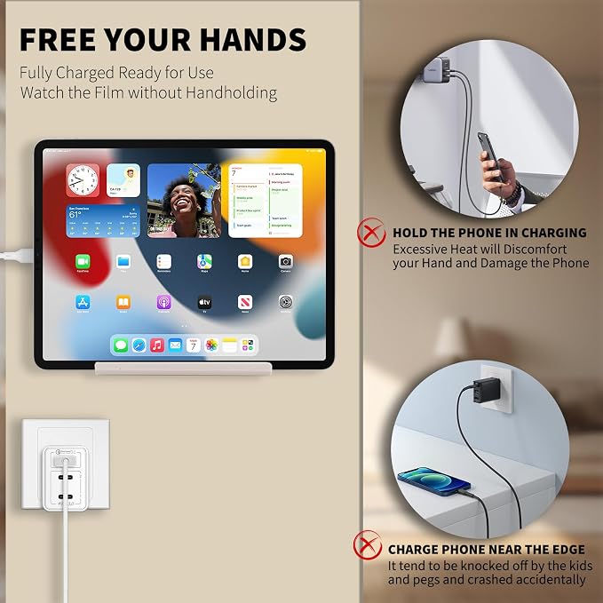 2pcs Acrylic Phone Holder Small Adhesive Shelfs, Minimalist Stick On Shelves Bedside Shelf Wall Mounted Tablet Holders, Cell Phone Holder for Bathroom,Office Phone Shelf Display Shelf(White)