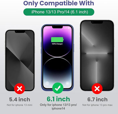 Feob Battery Case for iPhone 13/13 Pro/14,[2025 Upgraded] 7500 mAh Ultra-Slim Portable Extended Charger Cover for iPhone 13/13 Pro/14 Charging Case (6.1 Inch)-Blue