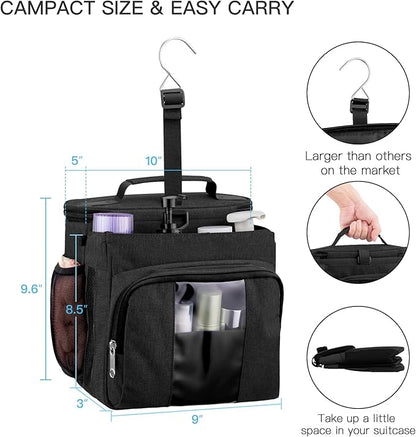 Bukere Shower Caddy Tote Bag, Portable Shower Caddy for College Dorm Travel, Separate Compartment, Large Capacity, Quick Dry Mesh Base, Hanging Toiletry Bath Bag for Student, Gym, Camp, Women Men