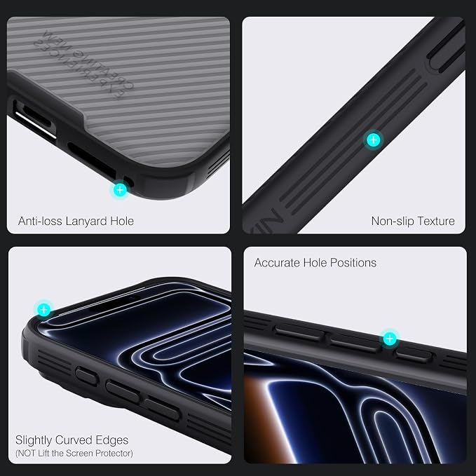 Nillkin Camshield Case for iPhone 17 Pro Max Case, [Built-in Dual Camera Cover][Slim Profile] [Military Grade Drop Protection] Shockproof Bumper Phone Case 6.9 inch 2025 Clear Black