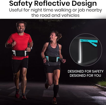 Vive Running Belt Fanny Pack for Women, Men, Kids, Adults, Jogging, Workouts- Waterproof Runners Reflective Waist Pack Bag with Phone Holder - for Fitness, Exercise, Gym, Hiking, Travel, Running Gift