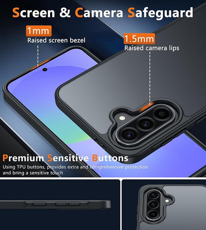 FNTCASE for Samsung Galaxy A36-5G Case: for Galaxy A56 5G Case Frosted Translucent Matte Shockproof Slim Protective Case - Military Grade Drop Proof Anti-Fingerprint Hard Back Phone Cover - 6.7 inch