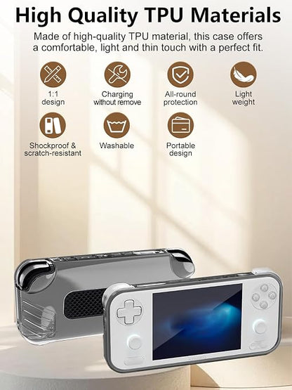 TPU Protective Case for AYANEO Pocket S mini Handheld Game Console, Full-Body Protective Cover with Precise Cutout, Shockproof Dustproof Protector Sleeve & Scratch-Resistant Sleeve (Black)