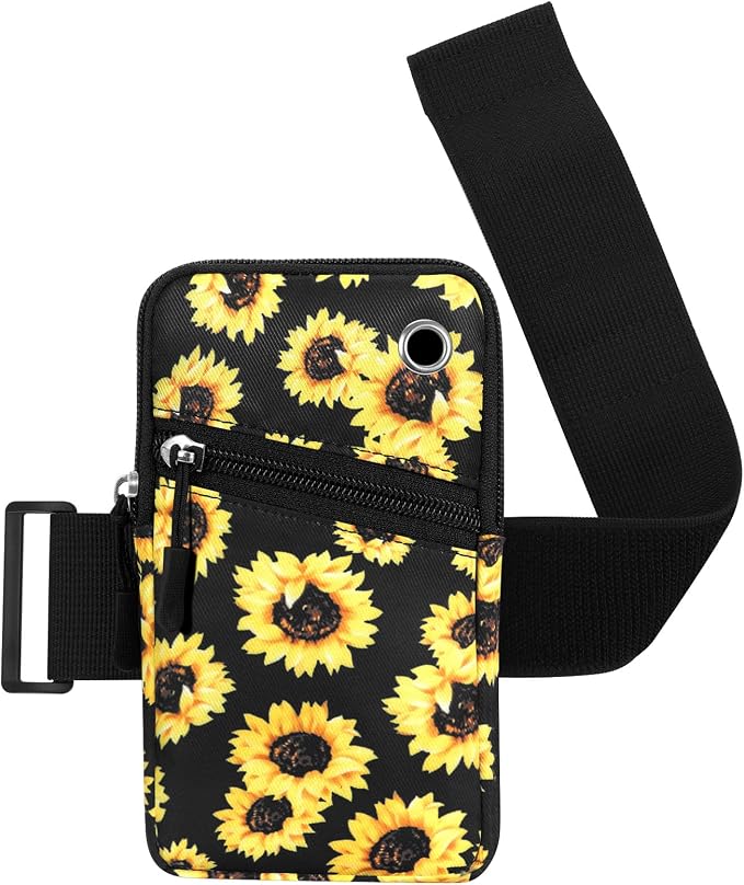 Cell Phone Armbands Pouch for Women Running Bag Compatible with Cellphone 6.28 Inches Full-Screen, Sunflower