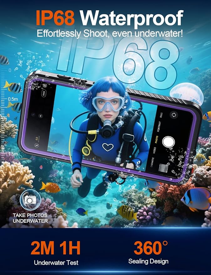 MOZOTER Designed for Samsung Galaxy S26 Case Waterproof, Military Shockproof Full Body Cover with Built-in Screen & Lens Protector, IP68 Underwater Protection for S26 6.3" Purple