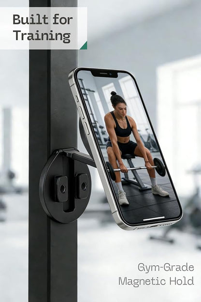 FANAUE MS-05 Dual Magnetic Ring Cell Phone Holder – Ultra Slim Foldable Design with 1/4” Screw & Dovetail Clip Tripod Mount – for iPhone 16 15 14 13 Pro Max Plus – Gym Magnetic Phone Holder