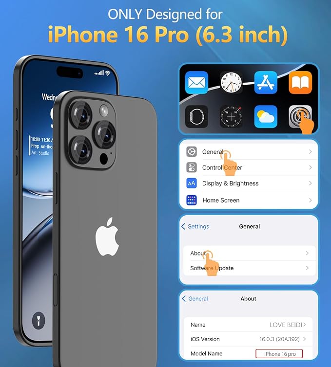 for iPhone 16 Pro Case Waterproof | Shockproof Dust Proof Phone Case Cover with Screen Protector - Red