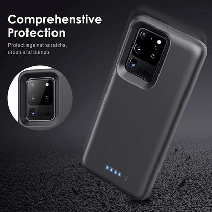 Battery Case for Galaxy S20 Ultra 8500mAh, Portable Charging Case Protective Rechargeable Extended Battery Pack for Samsung Galaxy S20U 5G (6.9 inch) Charger Cover -Black