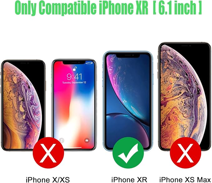 Battery Wireless Charging Case for iPhone XR, 10000mAh High Capacity Portable Rechargeable Protective Case Wireless Charging Compatible with iPhone XR (6.1 inch) Extended Battery Charger Cover (Black)