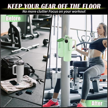 Magnetic Gym Bag for Men Women, Water Bottle Carrier Holder with Strap for Stanley, Small Bag Accessories pouch with N52