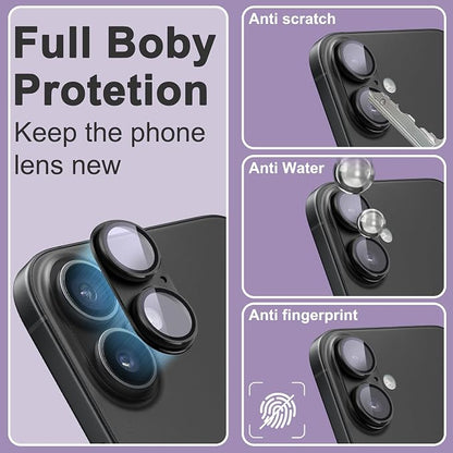 2 Pack Camera Lens Protector for iPhone 17,[Not Easy to Breakn ] AR Tempered Glass Strong Adsorption Metal Camera Cover Screen-Light Green