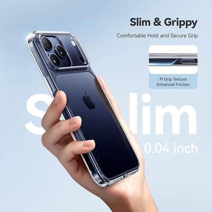 CASEKOO for iPhone 17 Pro Max Case Smooth Crystal Clear, Patented Anti-Yellow & Virgin TPU, 15FT Military-Grade Protection, Slim Transparent Women Men Funda para for iPhone 17 Pro Max Case 6.9", Clear