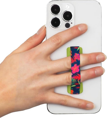 LOVEHANDLE Universal Phone Grip for Smartphones & Mini Tablets - Phone Holder for Hand - Wireless Charging Compatible - Made in The USA - Lush Flora