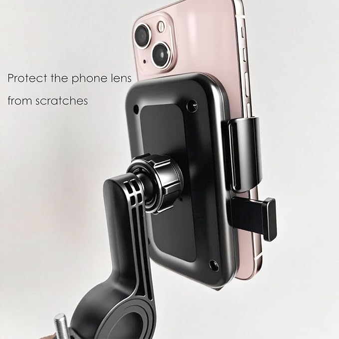 Bike Phone Holder 1 Pack, Mountain Motorcycle Phone Mount, 1s Lock & Quick Release Handlebar Cell Phone Cradle Clamp, Phone Clip for 4-6.9" Smartphones - Black (1)