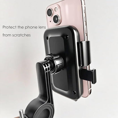 Bike Phone Holder 2 Pack, Mountain Motorcycle Phone Mount, 1s Lock & Quick Release Handlebar Cell Phone Cradle Clamp, Phone Clip for 4-6.9" Smartphones - Black (2)