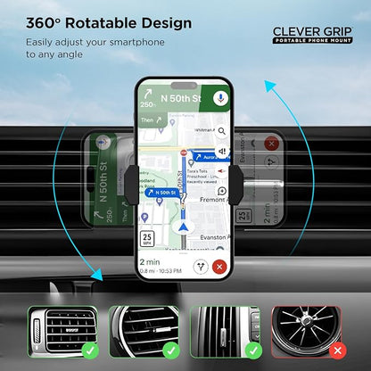 Bell+Howell Clever Grip MAX- Portable Phone Mount for iphone 6 and 6 PLUS, and for most Smart Phones