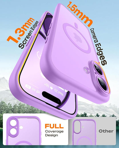 TOCOL for Phone 17 Case, Compatible with Magsafe Charger, Full Camera Protection, Drop Protection, Translucent Matte Phone Case for Phone 17 6.3 inch (Light Purple)