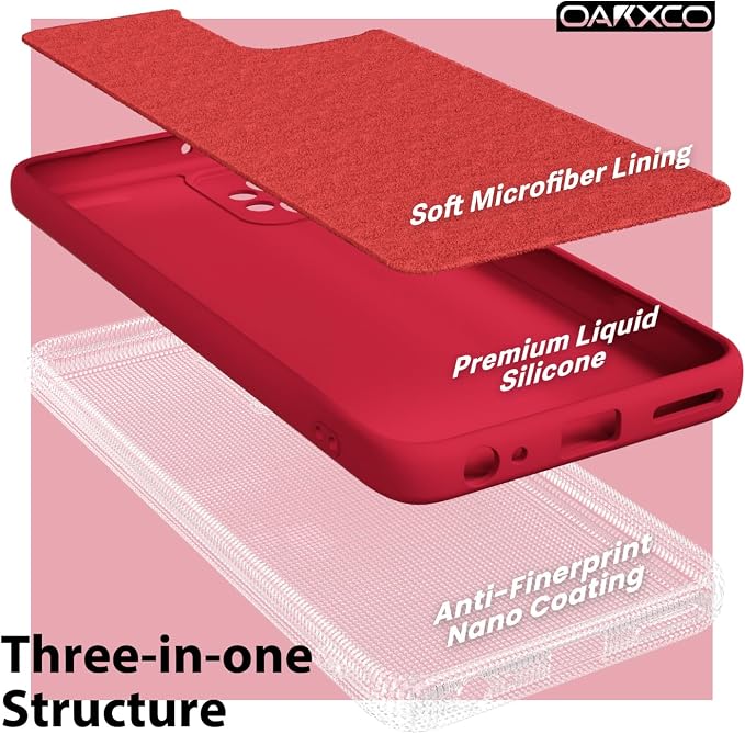 oakxco for Motorola Moto G Power 5G 2023 Phone Case Liquid Silicone, Thin Slim Soft Rubber Gel TPU Plain Simple Cover for Women Girl Cute, Matte Solid Color, Red