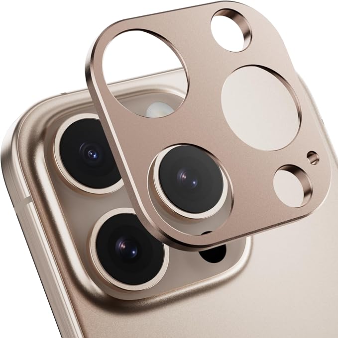SWITCHEASY LenShield Aluminum Alloy Camera Lens Protector for 2024 iPhone 16 6.3" Pro, 16 6.9" Pro Max - Rosé Gold