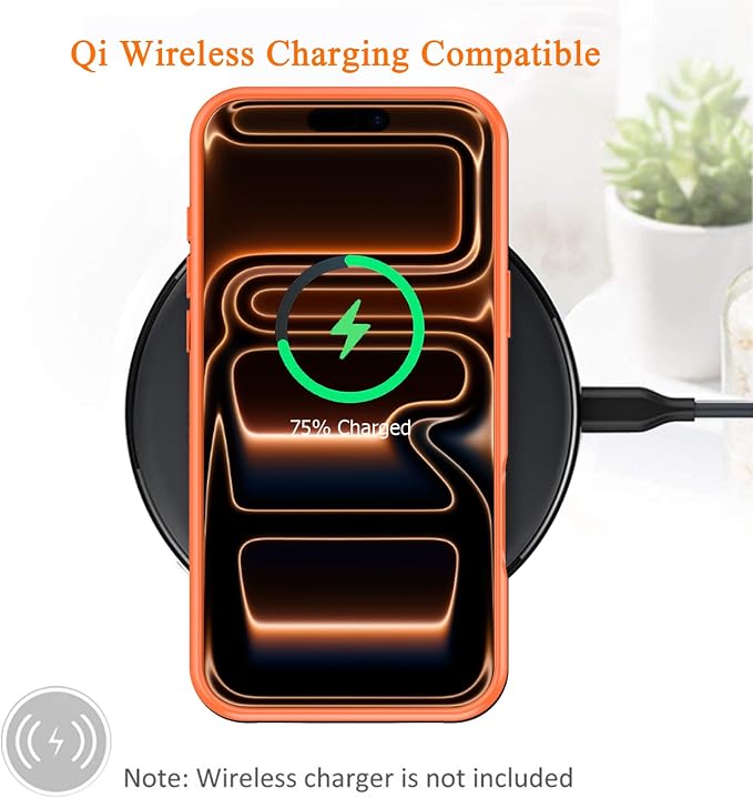 Battery Case for iPhone 17 Pro Max,12000mAh Rechargeable Portable Charging Case with Wireless Charging Compatible for iPhone 17 Pro Max (6.9inch) with Carplay Extend Battery Pack Charger Cover -Orange
