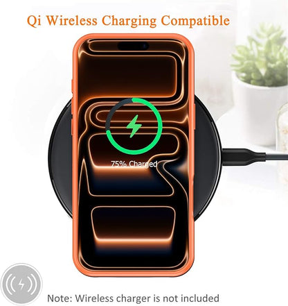 Battery Case for iPhone 17 Pro Max,12000mAh Rechargeable Portable Charging Case with Wireless Charging Compatible for iPhone 17 Pro Max (6.9inch) with Carplay Extend Battery Pack Charger Cover -Orange