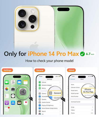 FNTCASE for iPhone 14 Pro Max Case: [Compatible with Magsafe] Translucent Matte Cases with [Full Camera Protection] [Screen Protector] Military Grade Shockproof Protective Phone Cover - Light Moss