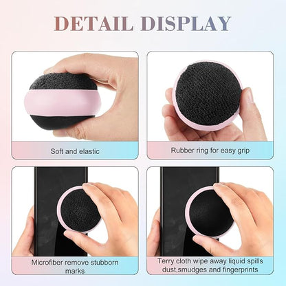 Suclain 4 Pack Touch Screen Cleaner Balls Phone Cleaning Ball Microfiber Touch Car Screen Glass Cleaner for Easter Computer Laptop Phone Monitor