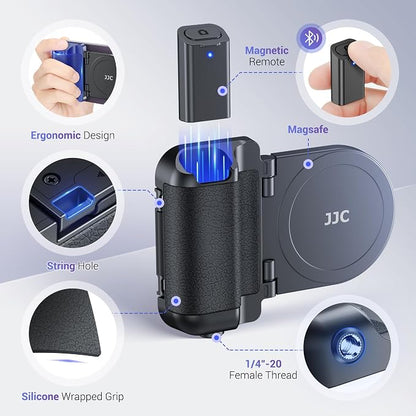 (1+1) 67mm Magnetic Phone Lens Filter Mount + Phone Snap Grip Set for iPhone 16 15 14 Pro/Pro Max Plus, Magnetic Filter Adapter w Cold Shoe & 1/4" Hole Pull-Out to Fit Pro Max Plus (No Filters