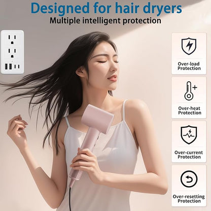 2000W 220V to 110V Voltage Converter US to Europe for Hair Dryer, Converter for European Travel (White)