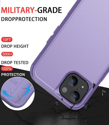 Diverbox for iPhone 13 Case [Shockproof] [Dropproof] [Dust-Proof],Heavy Duty Protection Phone Case Cover for Apple iPhone 13 (Purple)