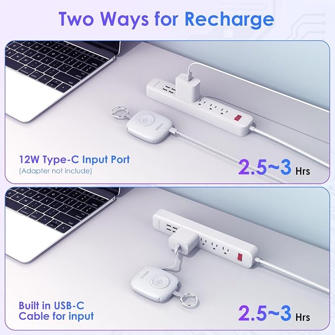 Small Portable Charger 5000mAh,iWatch Wireless Charger Mini Power Bank with Built-in Cable,Travel Keychain Charger for Apple Watch 11/10/9/8/Ultra/7/6/Se/5/4,iPhone 17/16/15/14/13/12,Android Phone