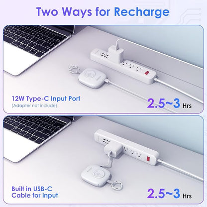 Small Portable Charger 5000mAh,iWatch Wireless Charger Mini Power Bank with Built-in Cable,Travel Keychain Charger for Apple Watch 11/10/9/8/Ultra/7/6/Se/5/4,iPhone 17/16/15/14/13/12,Android Phone