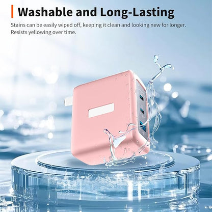 Case for Anker Nano 100W USB-C Charger – Soft Silicone Protective Cover for Dynamic Charger,Shockproof Dustproof Charging Block Protector Sleeve[Pink]