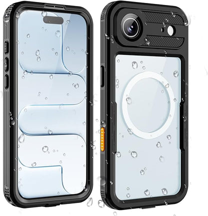 Waterproof Phone Case Compatible with iPhone 17 Air, IP68 Waterproof Shockproof Dust-Proof Phone Case with Built in Screen Protector, Full Body Protective Case (Black, 17 Air)