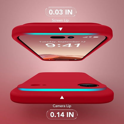 Magnetic for iPhone Air Case, Compatible with MagSafe, [Full Camera Protection][Screen Protector] Silicone Shockproof Protective Phone Case for iPhone 17 Air 6.5", Deep Red