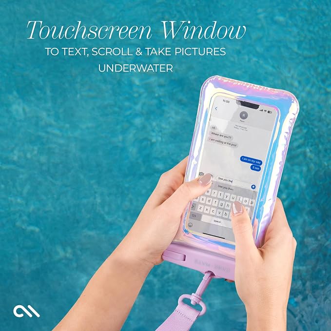Case-Mate Soap Bubble IP68 Waterproof Phone Pouch - Travel Beach Cruise Ship Essentials - Floating Waterproof Phone Case with Crossbody Lanyard for iPhone 17 Pro Max/16 Pro/15/14/13/S26 - Iridescent