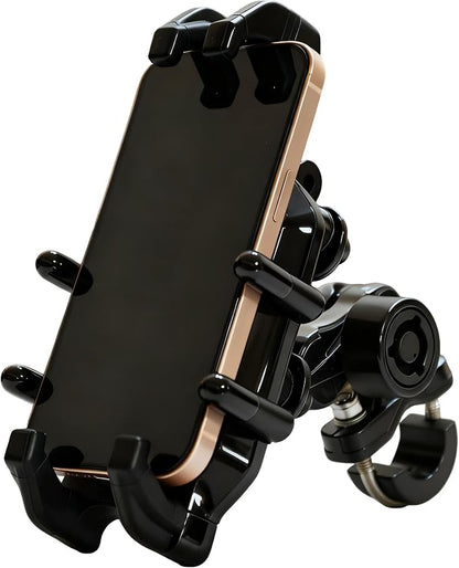 Motorcycle Phone Mount Holder, 8-Claw Anti-Shake Bike Phone Mount with Secure Lock & Vibration Dampener,Fits 4.7-7.2" Phones for Motorcycle, Bicycle, Scooter, ATV