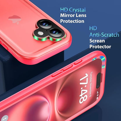 SPORTLINK for iPhone 16 Plus Case - IP68 Waterproof Military Protective Full Body Heavy Duty Shockproof 360 Sealed Dustproof with Camera Screen Protector Cover for i Phone 16 Plus 6.7" Pink