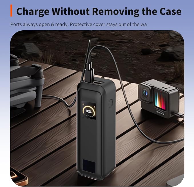 Case for Anker Prime Power Bank 20,100mAh 3-Port Portable Charger – Washable Protection Sleeve, Full Access to Charging Ports, Shockproof, Drop-Resistant, with Case-Friendly Charging[Black]