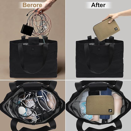 simtoper Electronic Organizer Travel Case – Waterproof Cable Bag for Cord, Charger, Hard Disk, Power Bank – Small Tech Storage for Travel, Backpack, Business Trip, Airplane