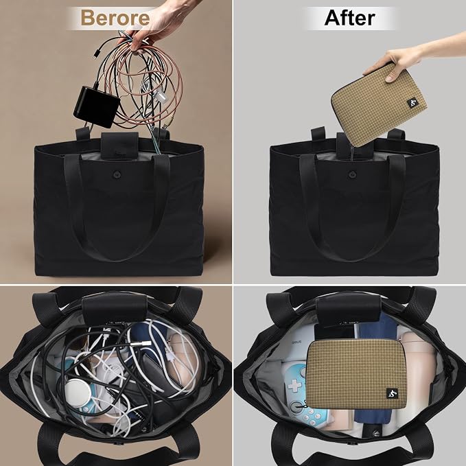 SIMTOP Cord Organizer Travel Small Tech Bag Pouch Case for Cords, Charger, Hard Drive, Power Bank – Water-Resistant Electronics Organizer, Small Portable Gadget Case for Travel
