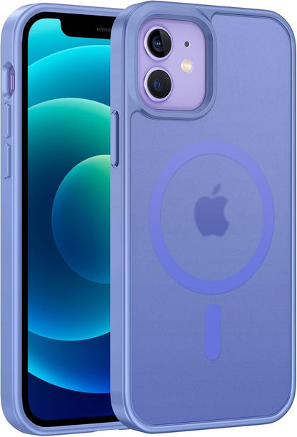 FNTCASE for iPhone 12 Phone Case: for iPhone 12 Pro Magnetic Matte Textured Military Grade Drop Protection Translucent Cell Phone Cover - Slim Durable Shockproof Protective Bumper