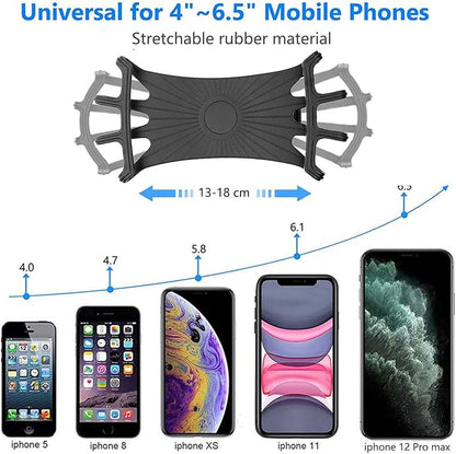 Kinizuxi 2 Pack Universal Bike Phone Mounts, 360 Rotation Silicone Holders for iPhone and Samsung, Compatible with 4.7-6.8 Inches Phones, Easy Installation