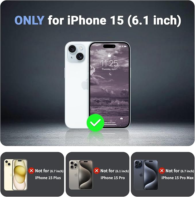 jaroco Magnetic for iPhone 15 Case, [Compatible with MagSafe][Military Grade Drop Protection][Heavy Duty Protection][Non-Slip][Shockproof] 2-Layer Durable Bumper Phone Case 6.1''-Wine Red
