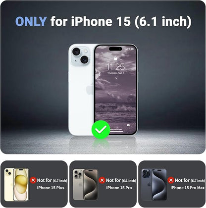 jaroco Magnetic for iPhone 15 Case, [Compatible with MagSafe][Military Grade Drop Protection][Heavy Duty Protection][Non-Slip][Shockproof] 2-Layer Durable Bumper Phone Case 6.1''-Wine Red