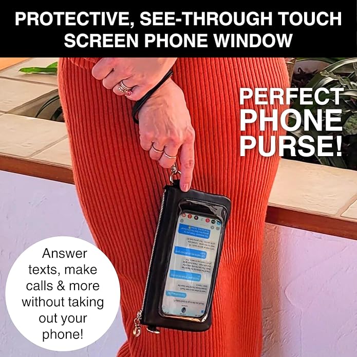 Save the Girls Cell Phone Purse - Touch Screen Women’s Crossbody Bag - Clutch Purses for Women (Bella) | Touch Screen, for Women